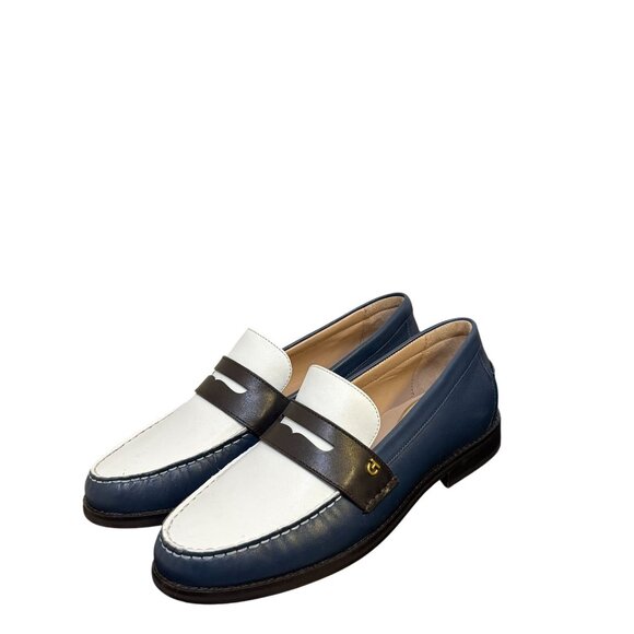 Cole Haan Loafers Navy & White Leather Size 7.5 - Picture 1 of 8